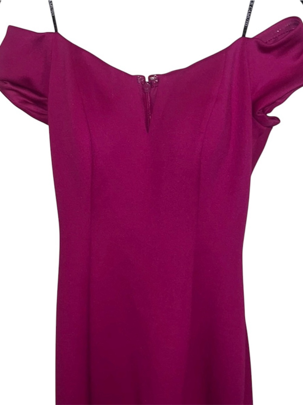 Vince Camuto One-Shoulder Gown in Berry Plum - Picture 2 of 7